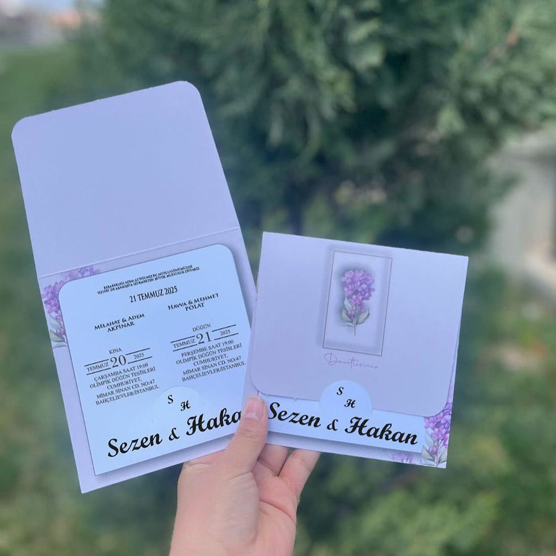 Kare Kendinden Zarflı Davetiye K-0001